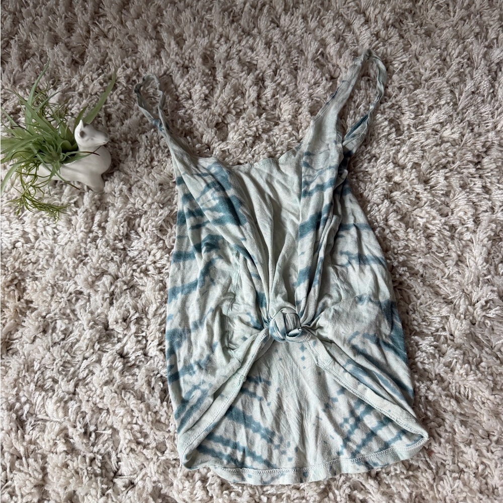 Chic Tie-Dye Knot summer spring boho indie cute belly shirt casual Tank Top